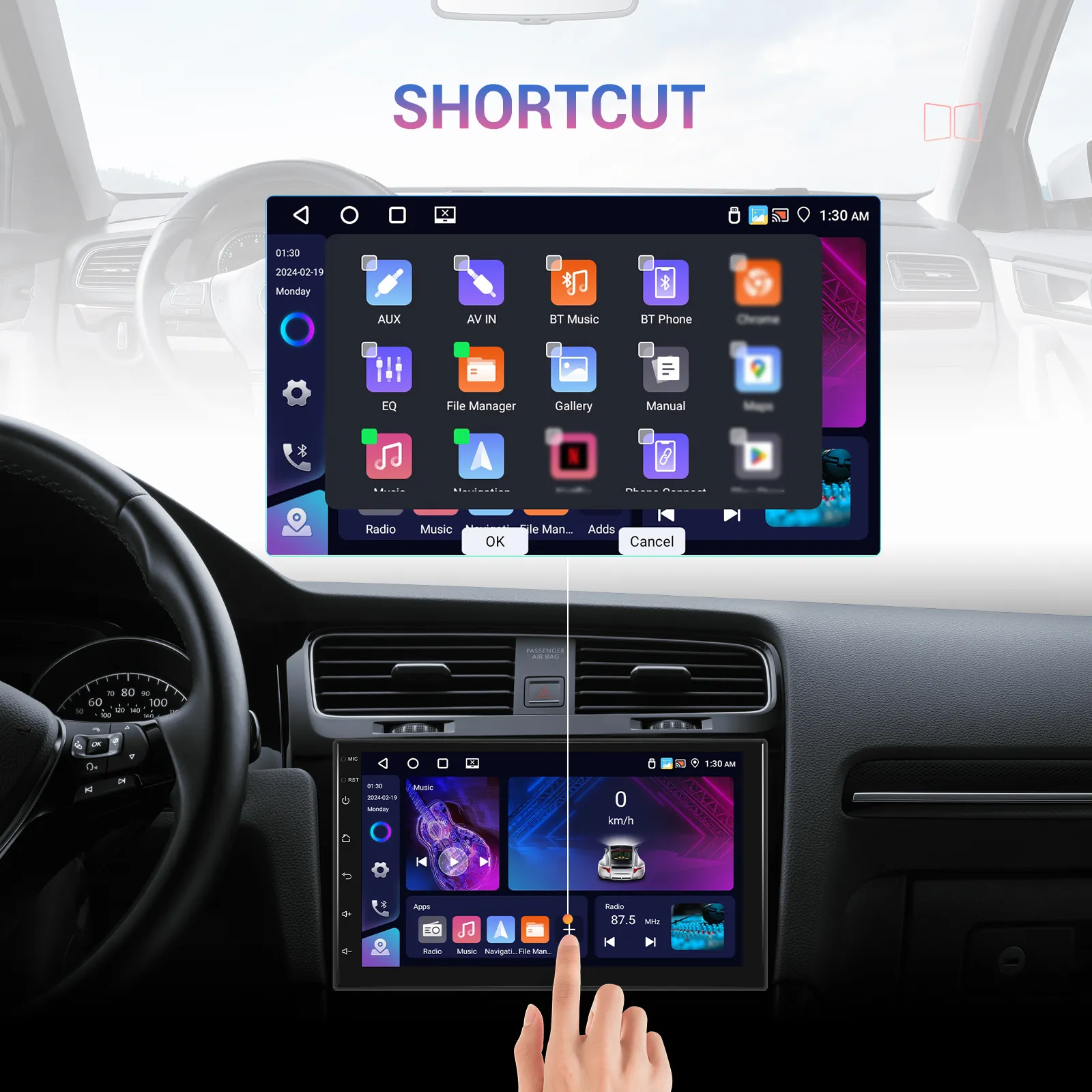 Navigație Android 2DIN Universală|4GB RAM, 64GB ROM, Ecran 7 inch, CarPlay și Android Auto Wireless, Radio RDS [3]