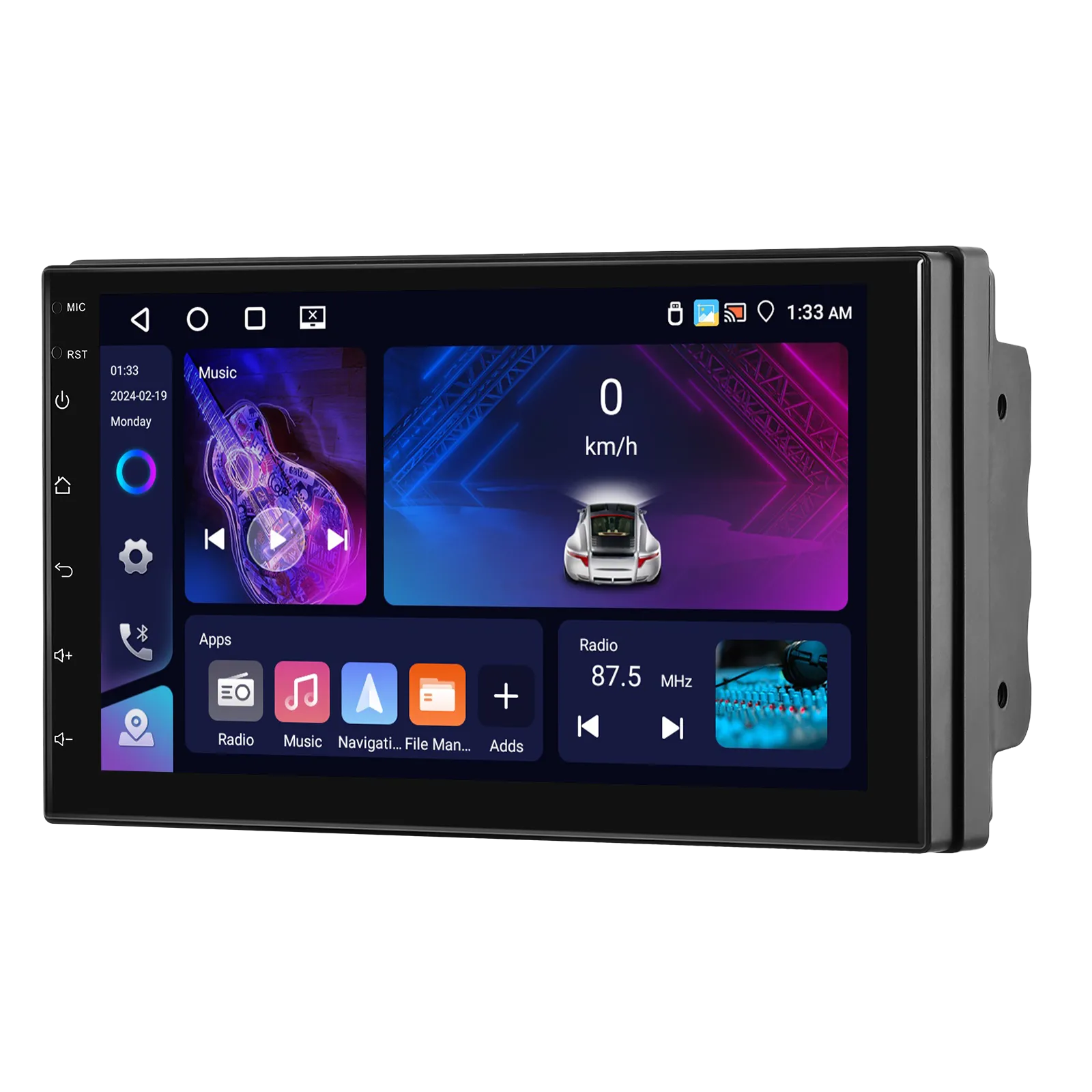 Navigație Android 2DIN Universală|4GB RAM, 64GB ROM, Ecran 7 inch, CarPlay și Android Auto Wireless, Radio RDS [1]
