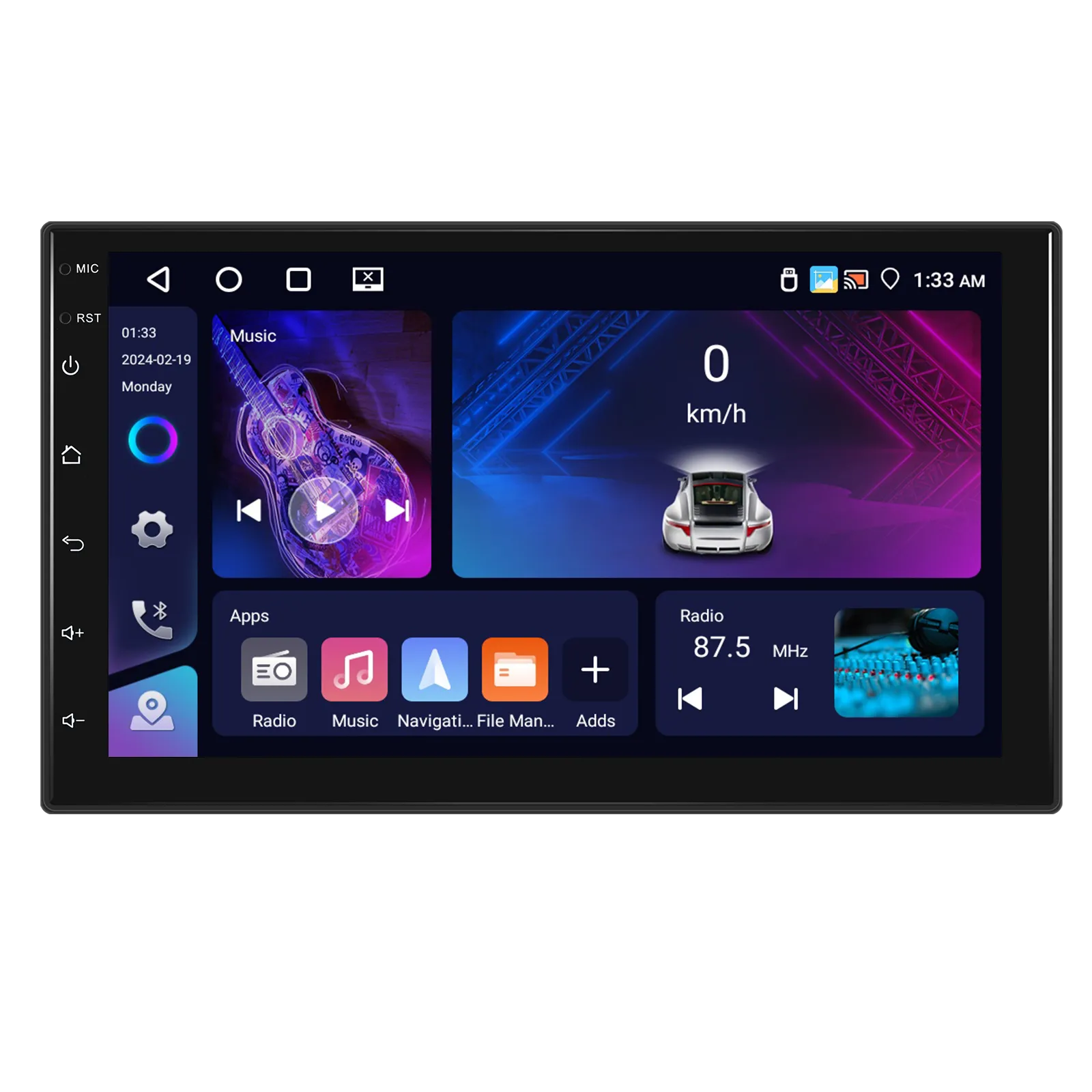 Navigație Android 2DIN Universală|4GB RAM, 64GB ROM, Ecran 7 inch, CarPlay și Android Auto Wireless, Radio RDS [7]