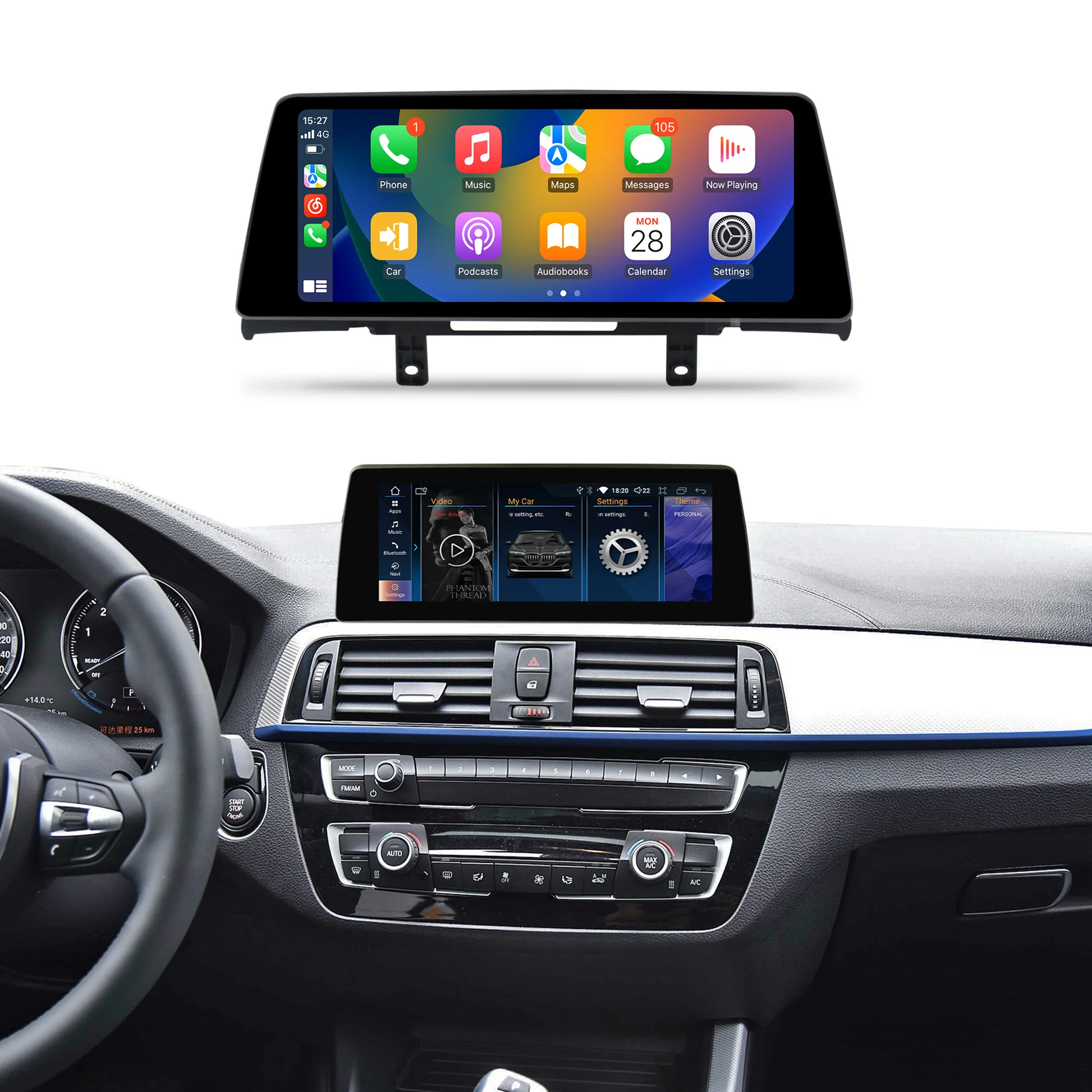 Navigație Android BMW Seria 1 si Seria 2  F20 F22 F23 (2012-2019), 4 GB RAM, OCTA-CORE, ecran 10.25", NBT si EVO, 1920x720, CarPlay, Android Auto, 4G și WiFi [2]