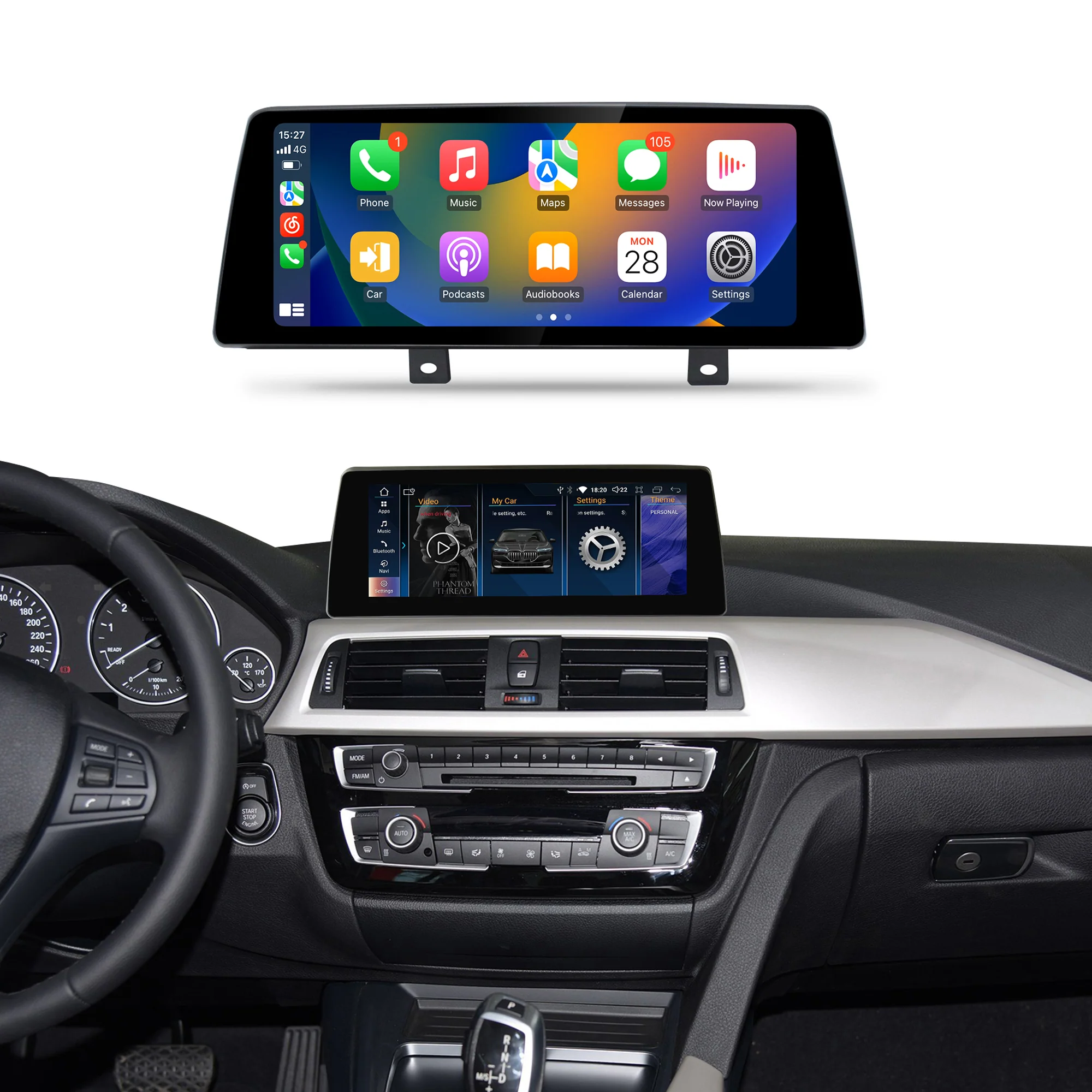 Navigație Android BMW Seria 3 si Seria 4 F30 F32 F33 F36 (2013-2018), 4 GB RAM, OCTA-CORE, ecran 10.25", NBT si EVO, 1920x720, CarPlay, Android Auto, 4G și WiFi [2]