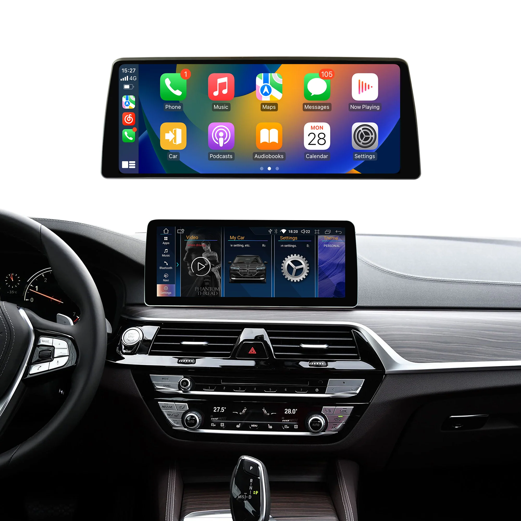 Navigație Android BMW Seria 5 G30 2018+, 4 GB RAM, OCTA-CORE, ecran 12.3", EVO, 1920x720, CarPlay, Android Auto, 4G și WiFi [2]