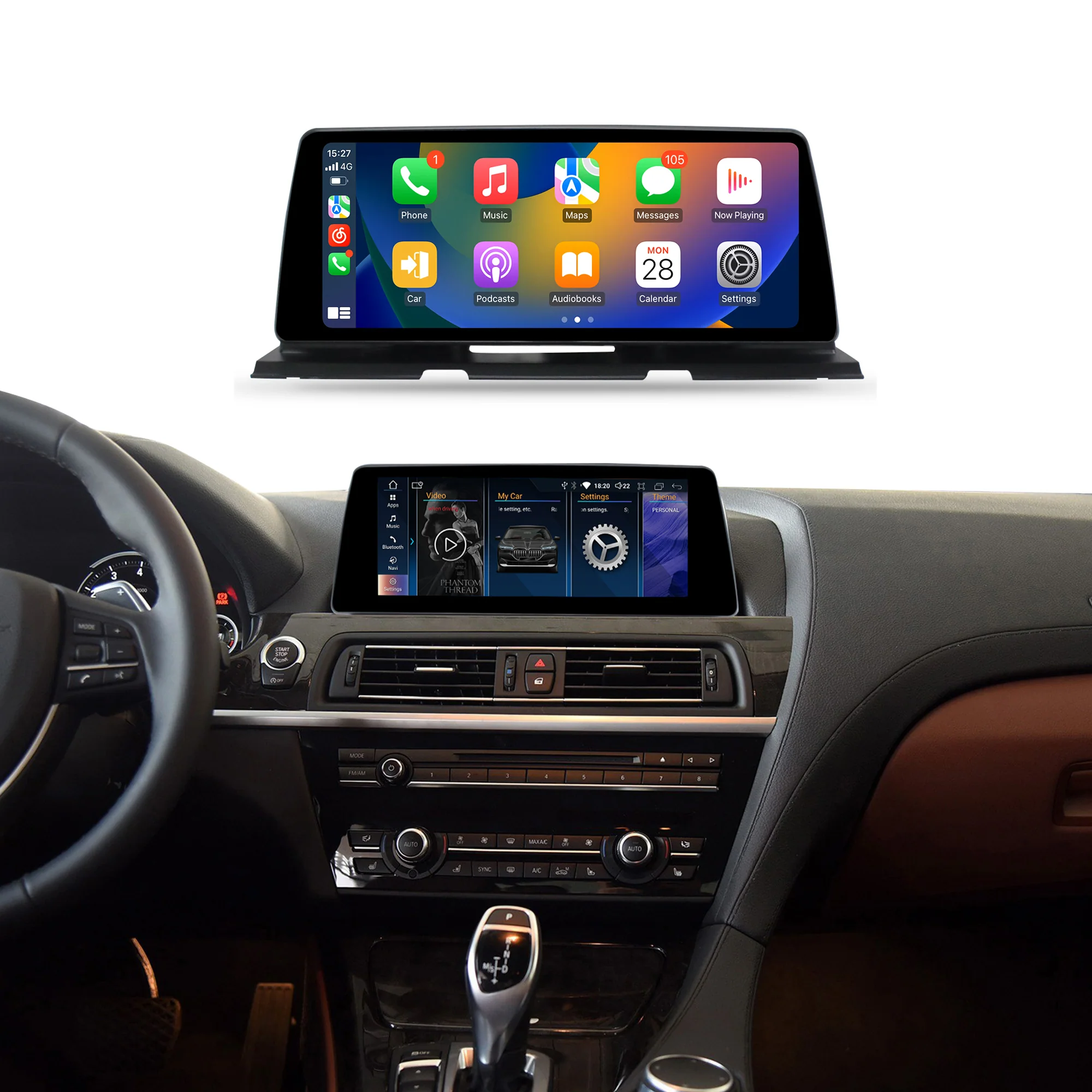 Navigație Android BMW Seria 6 F06 F12 F13 (2010-2017), 4 GB RAM, OCTA-CORE, ecran 10.25", CIC si NBT, 1920x720, CarPlay, Android Auto, 4G și WiFi [2]