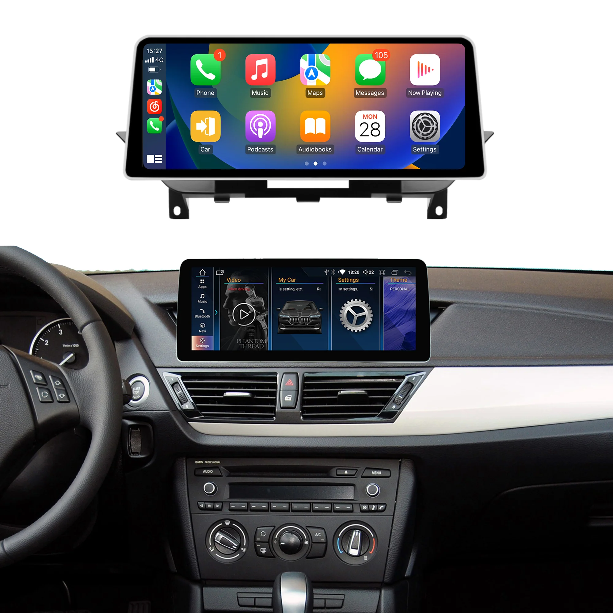 Navigație Android BMW X1 E84 (2009-2015), 4 GB RAM, OCTA-CORE, ecran 12.3",CIC, 1920x720, CarPlay, Android Auto, 4G și WiFi [2]