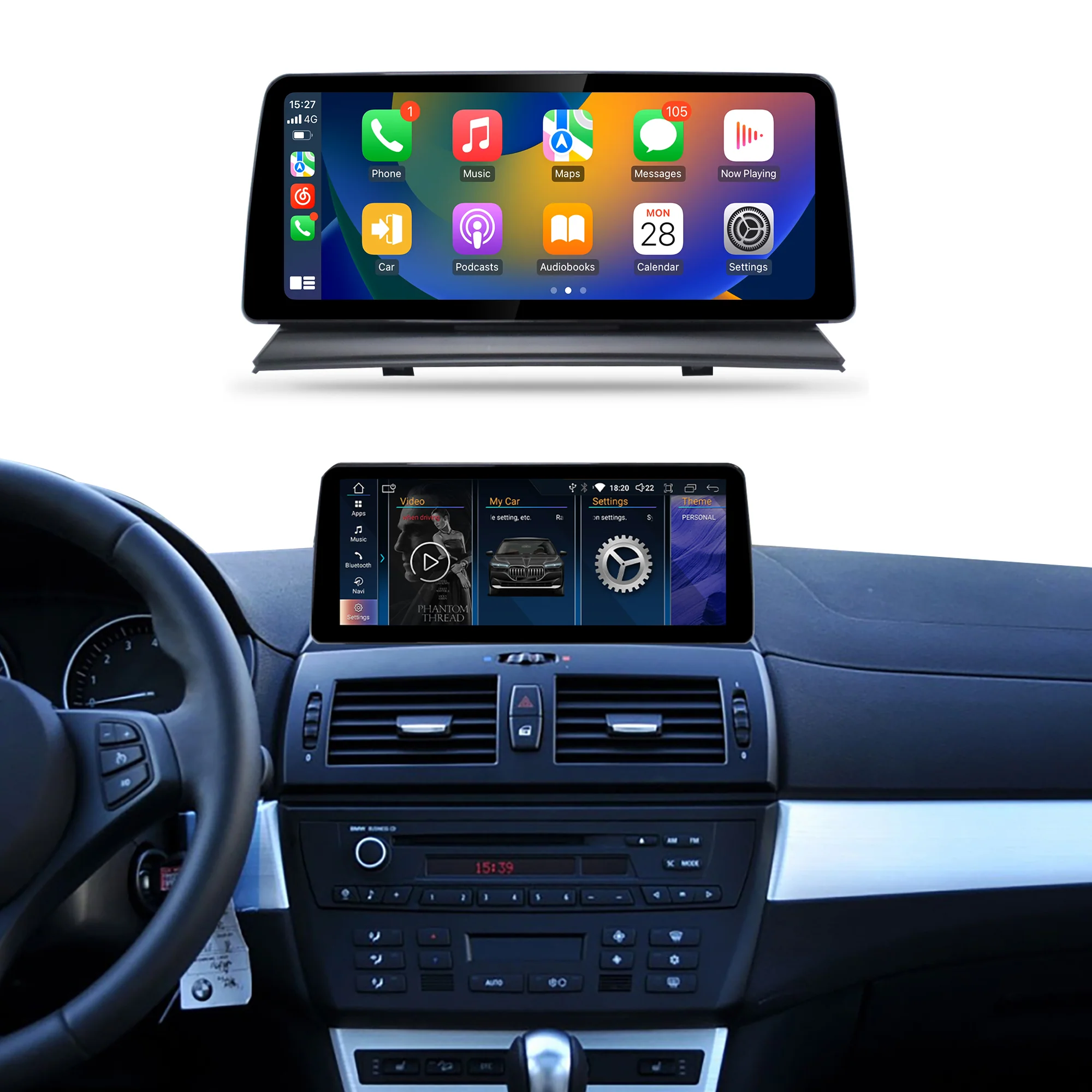 Navigație Android BMW X3 E83 (2006-2010), 4 GB RAM, OCTA-CORE, ecran 12.3",1920x720, CarPlay, Android Auto, 4G și WiFi [2]
