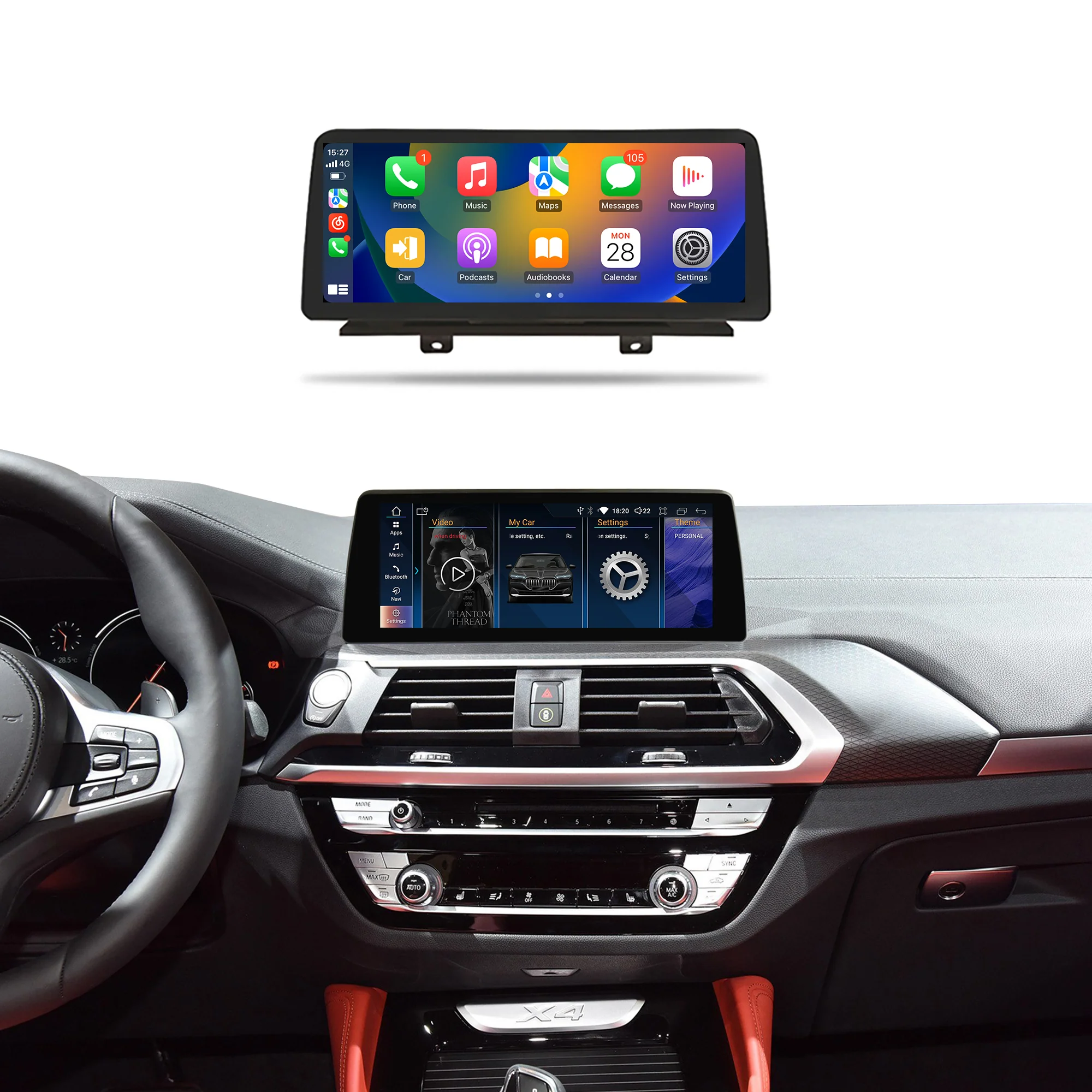Navigație Android BMW X3 X4 G0 G02 2018+, 4 GB RAM, OCTA-CORE, ecran 10.25", EVO, 1920x720, CarPlay, Android Auto, 4G și WiFi [2]