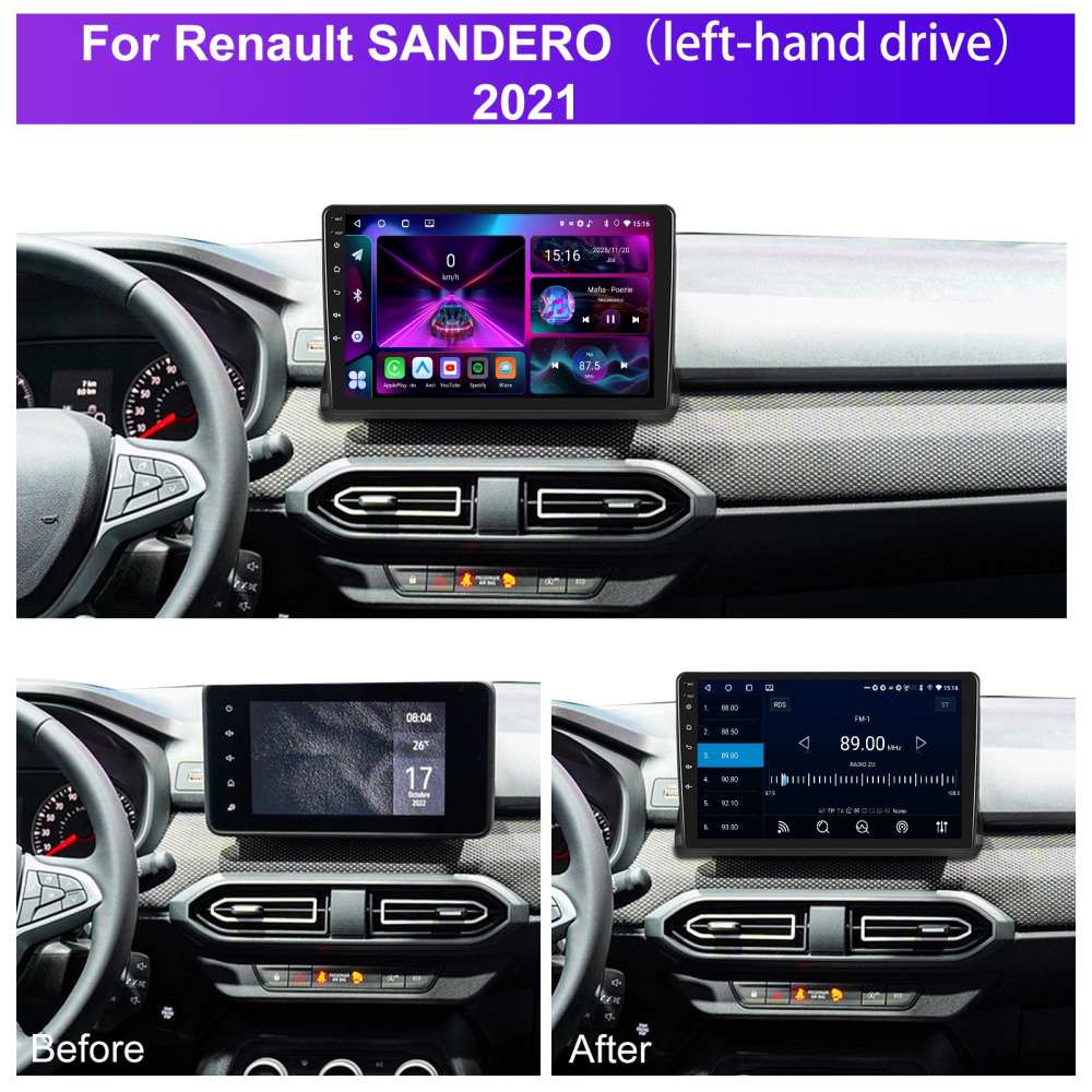 Navigație Android Dacia Logan 3 / Duster / Sandero 2021-2023 – 10.1", 4+64GB, Carplay, DSP [6]