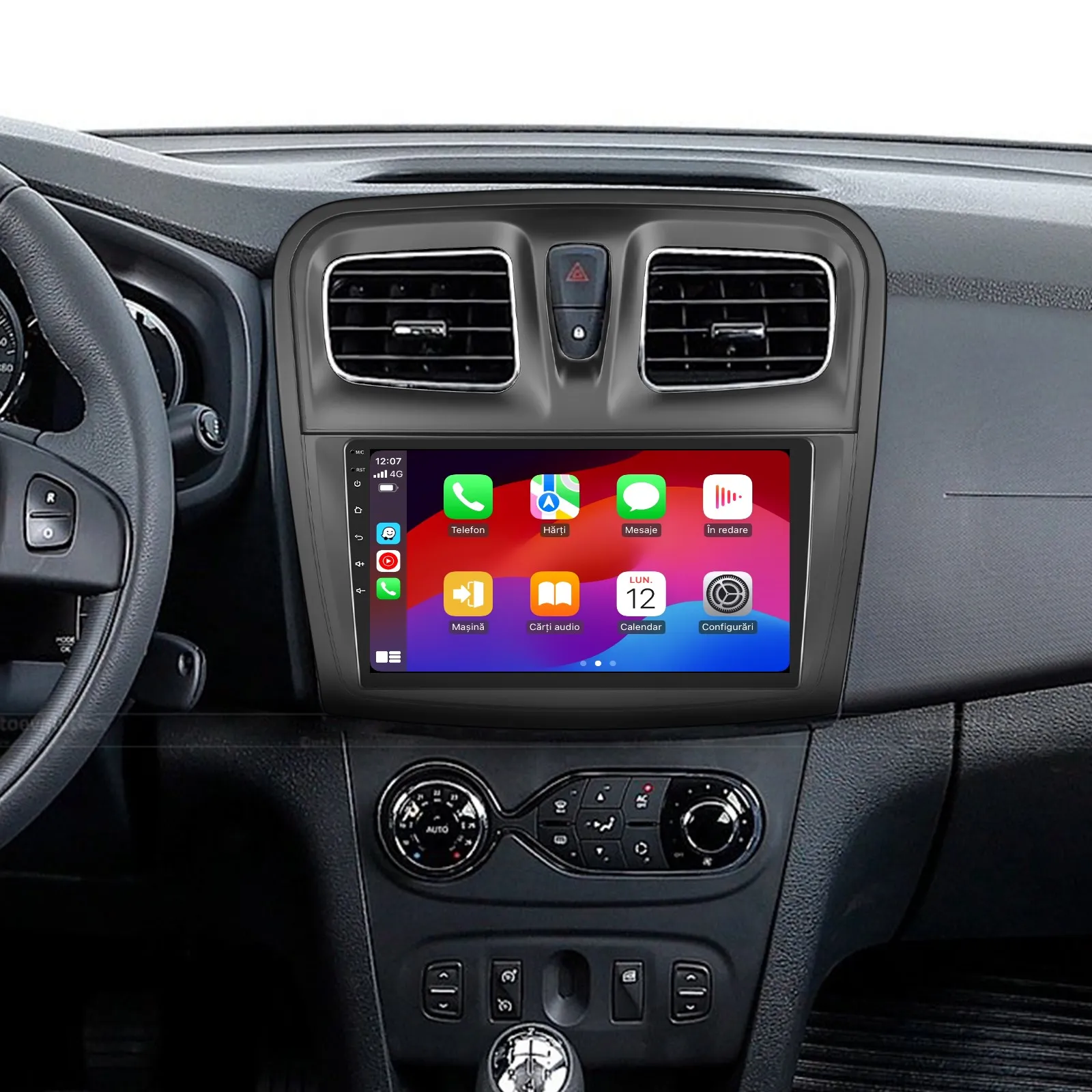 Navigație Dacia Logan, Duster, Sandero (2012-2020) 4GB 64GB, Android 13 cu CarPlay și Android Auto Wireless Ecran 9 Inch, GPS, WiFi Integrat, DSP [4]