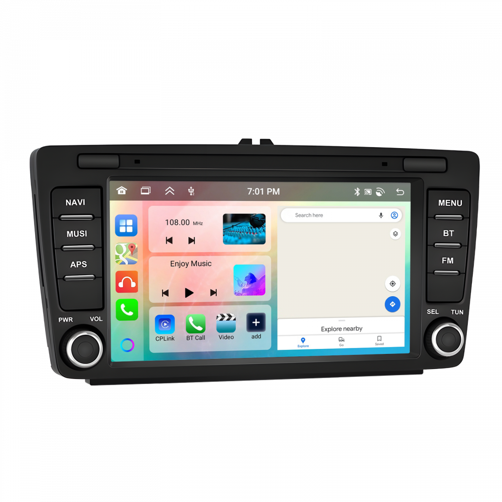 Navigație Skoda Octavia 2 (2004-2013)|4GB RAM, 64GB ROM, Ecran 7 inch OEM, CarPlay și Android Auto Wireless, Radio RDS [3]