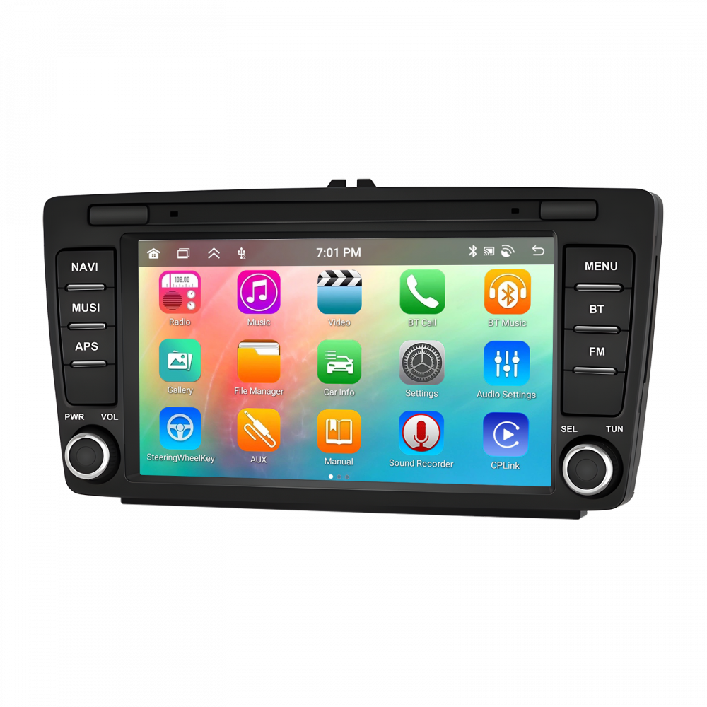 Navigație Skoda Octavia 2 (2004-2013)|4GB RAM, 64GB ROM, Ecran 7 inch OEM, CarPlay și Android Auto Wireless, Radio RDS [1]