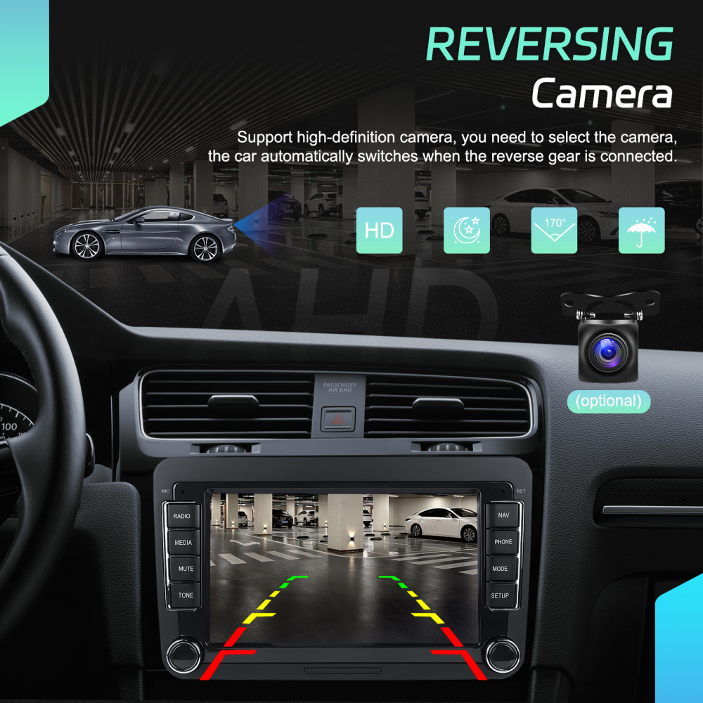 Navigație Android Dedicată Volkswagen, Skoda, Seat|4GB RAM, 64GB ROM, Ecran 7 inch, CarPlay și Android Auto Wireless,Radio RDS [9]