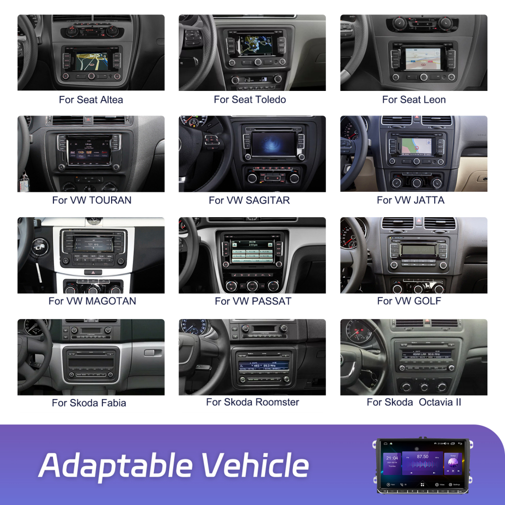 Navigație Android dedicată VW, Skoda și Seat, FYT UIS7862, 4 GB RAM, 32 GB, Octa Core, 4G SIM ecran 9 inch [5]