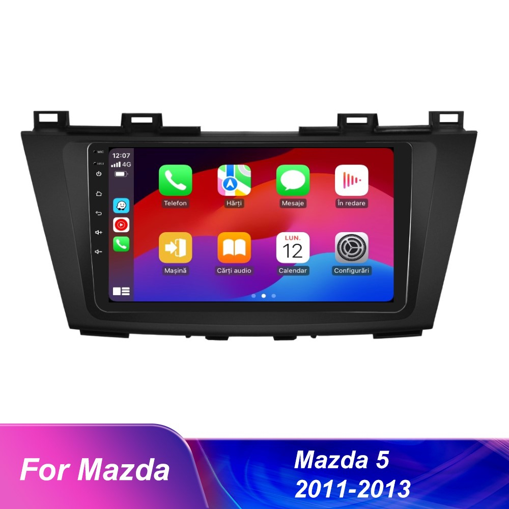 Navigatie Android Mazda 5 (2010-2015), Android 12, DSP 4GB RAM 64GB ROM, Cartela SIM 4G, CarPlay si Android Auto Wi-fi, Youtube, Waze [4]