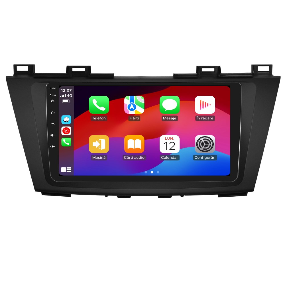 Navigatie Android Mazda 5 (2010-2015), Android 12, DSP 8GB RAM 128GB ROM, Cartela SIM 4G, CarPlay si Android Auto Wi-fi, Youtube, Waze [7]