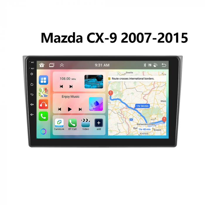 Navigatie Mazda CX-9 (2007-2015), Android 12, 4GB 64GB, SIM 4G, CarPlay si Android Auto, DSP, ecran 10.1 Inch [2]