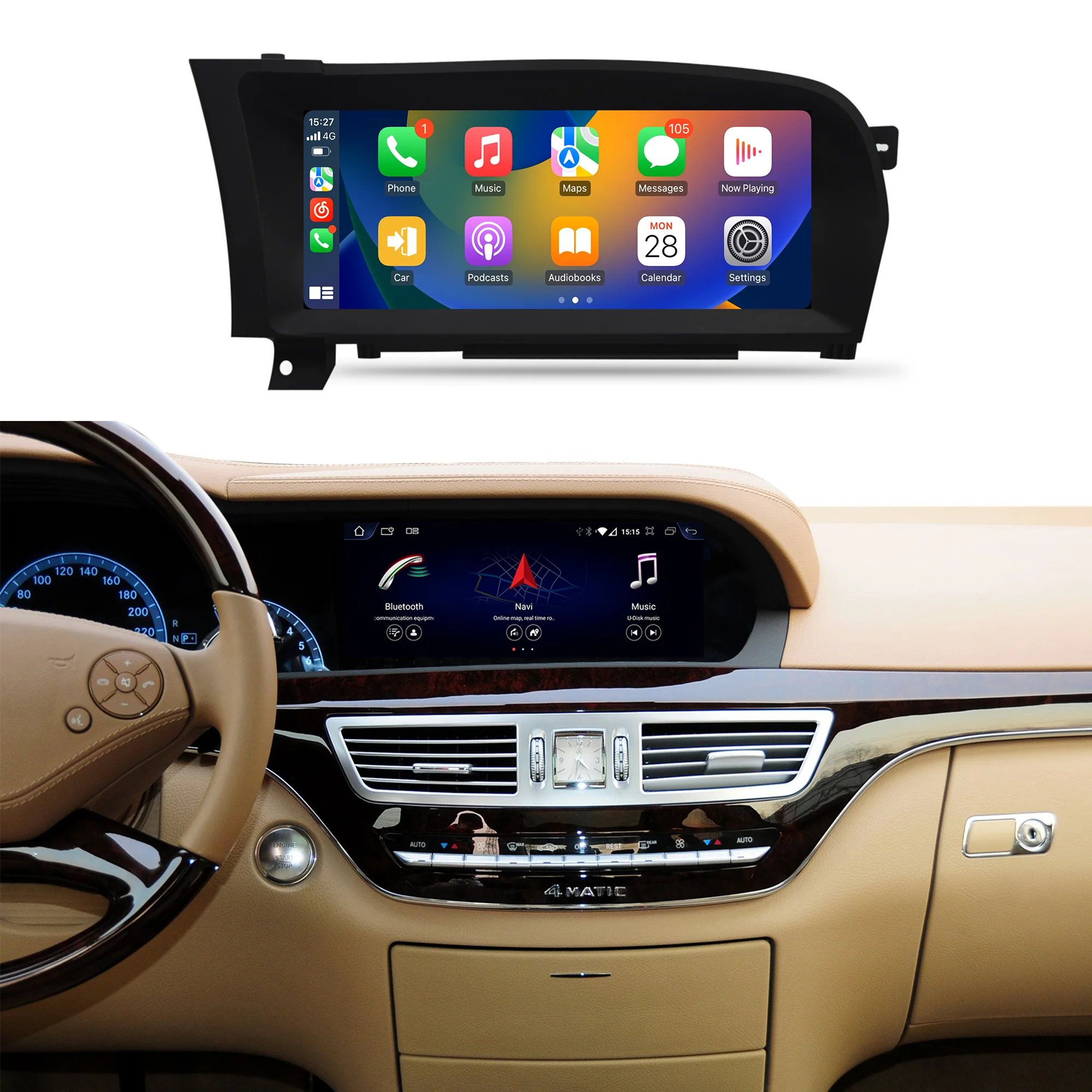 Navigație AndroidMercedes Benz S Class W221 (2005-2013), 4 GB RAM, OCTA-CORE, ecran 10.25", NTG 3.0, NTG 3.5, 1920x720, CarPlay, Android Auto, 4G și WiFi [2]