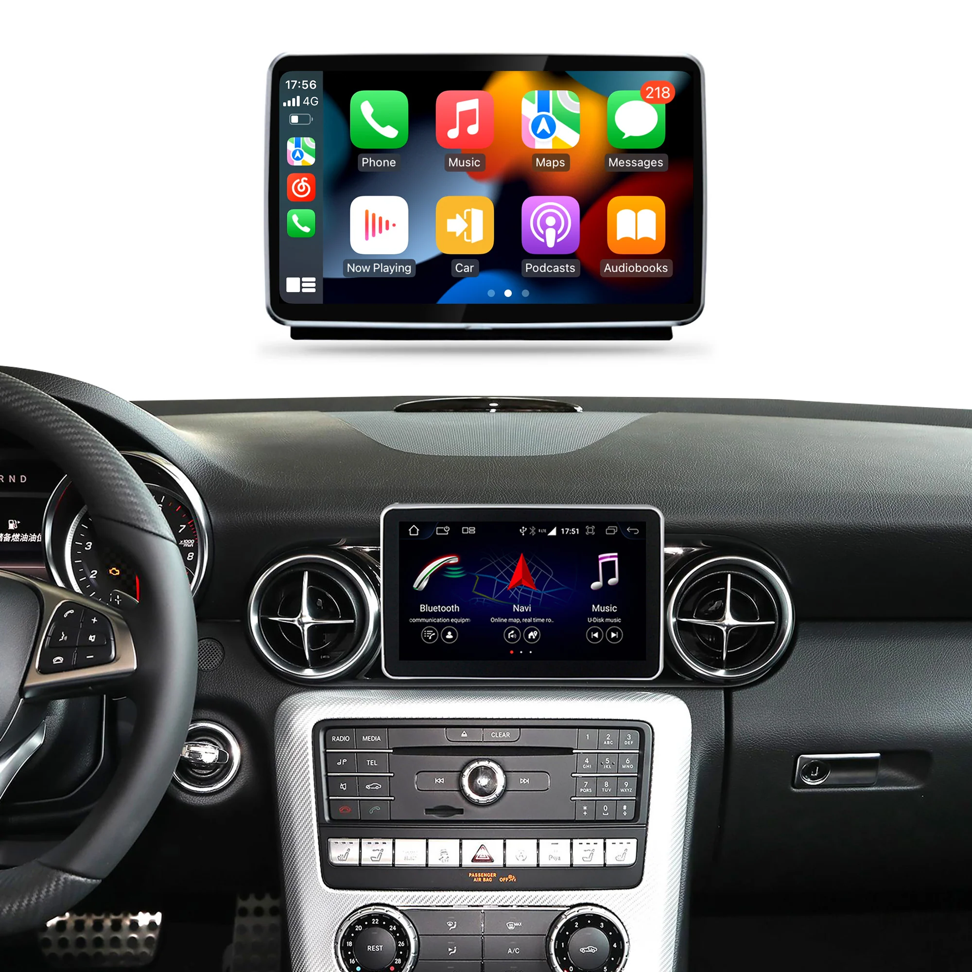 Navigație Android Mercedes Benz SLC SLK Class R172 (2012-2020), 4 GB RAM, OCTA-CORE, ecran 9 inch, NTG 4.5, 1920x720, CarPlay, Android Auto, 4G și WiFi [2]