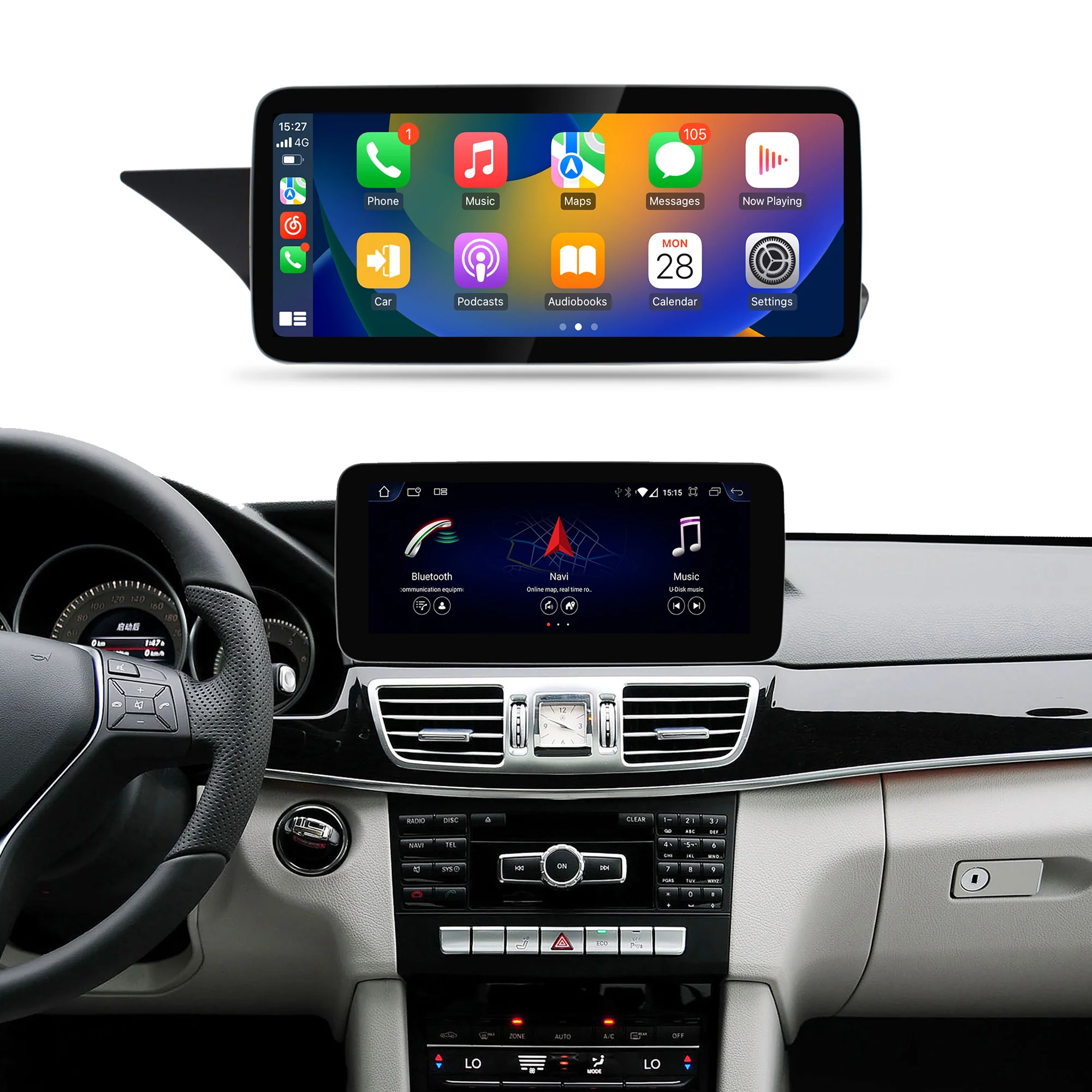 Navigație Android Mercedes Benz E Class W212 S212 (2009-2016), 4 GB RAM, OCTA-CORE, ecran 10.25", NTG 4.0, NTG 4.5, NTG 5.0, 1920x720, CarPlay, Android Auto, 4G și WiFi [2]