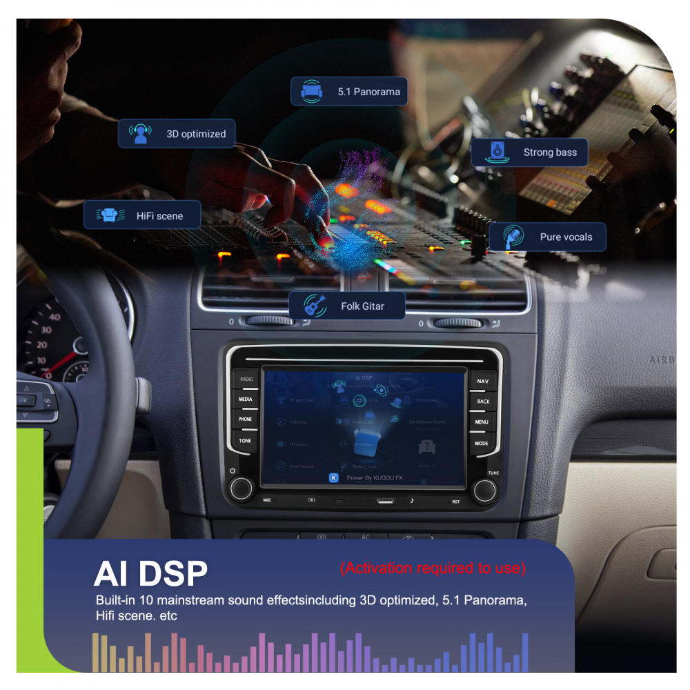 Navigație Android,Volkswagen, Skoda, Seat - 4+64 GB, USC C Frontal,CarPlay & Android Auto, ecran 7"|Compatbil Golf 5, Golf 6, Jetta, Passat B6/B7/CC, Polo, Tiguan [11]