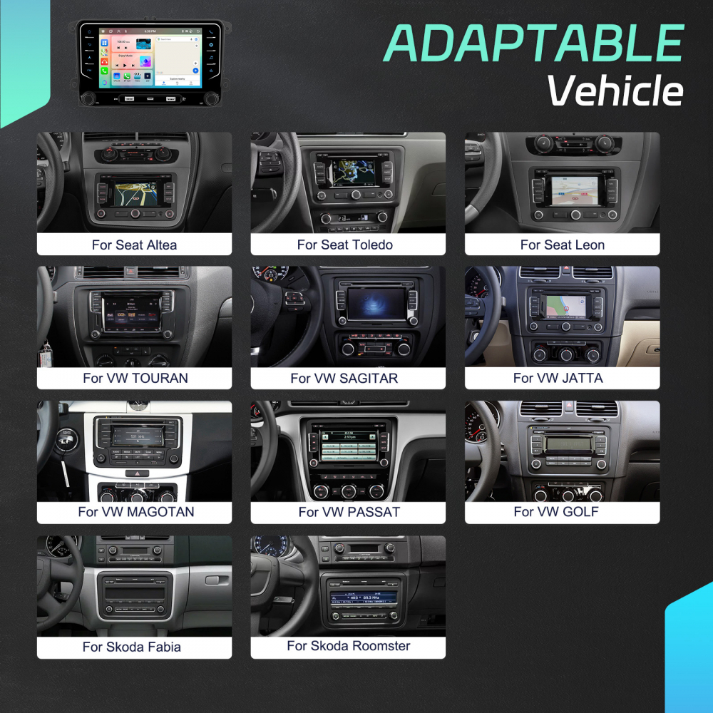 Navigație Android,Volkswagen,Skoda,Seat - 4+64 GB, USC Frontal,CarPlay & Android Auto, ecran 7 [4]