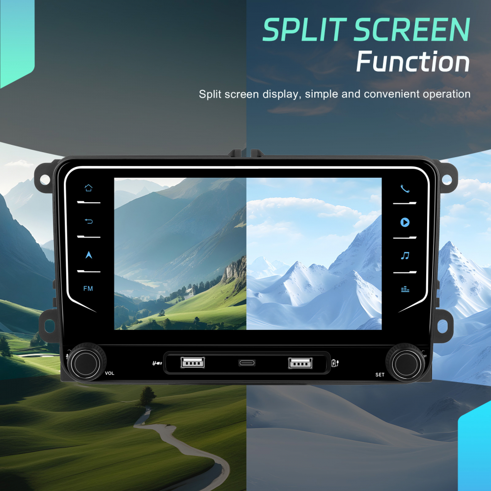 Navigație Android,Volkswagen,Skoda,Seat - 4+64 GB, USC Frontal,CarPlay & Android Auto, ecran 7 [7]