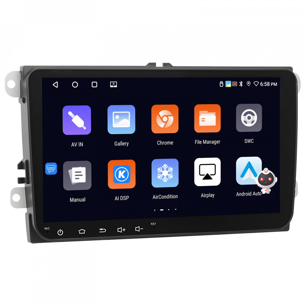 Navigație Android,Volkswagen, Skoda, Seat - 4+64 GB, USC C Frontal,CarPlay & Android Auto, ecran 9 inch Compatbil Golf 5, Golf 6, Jetta, Passat  B6 B7 CC, Polo, Tiguan [3]