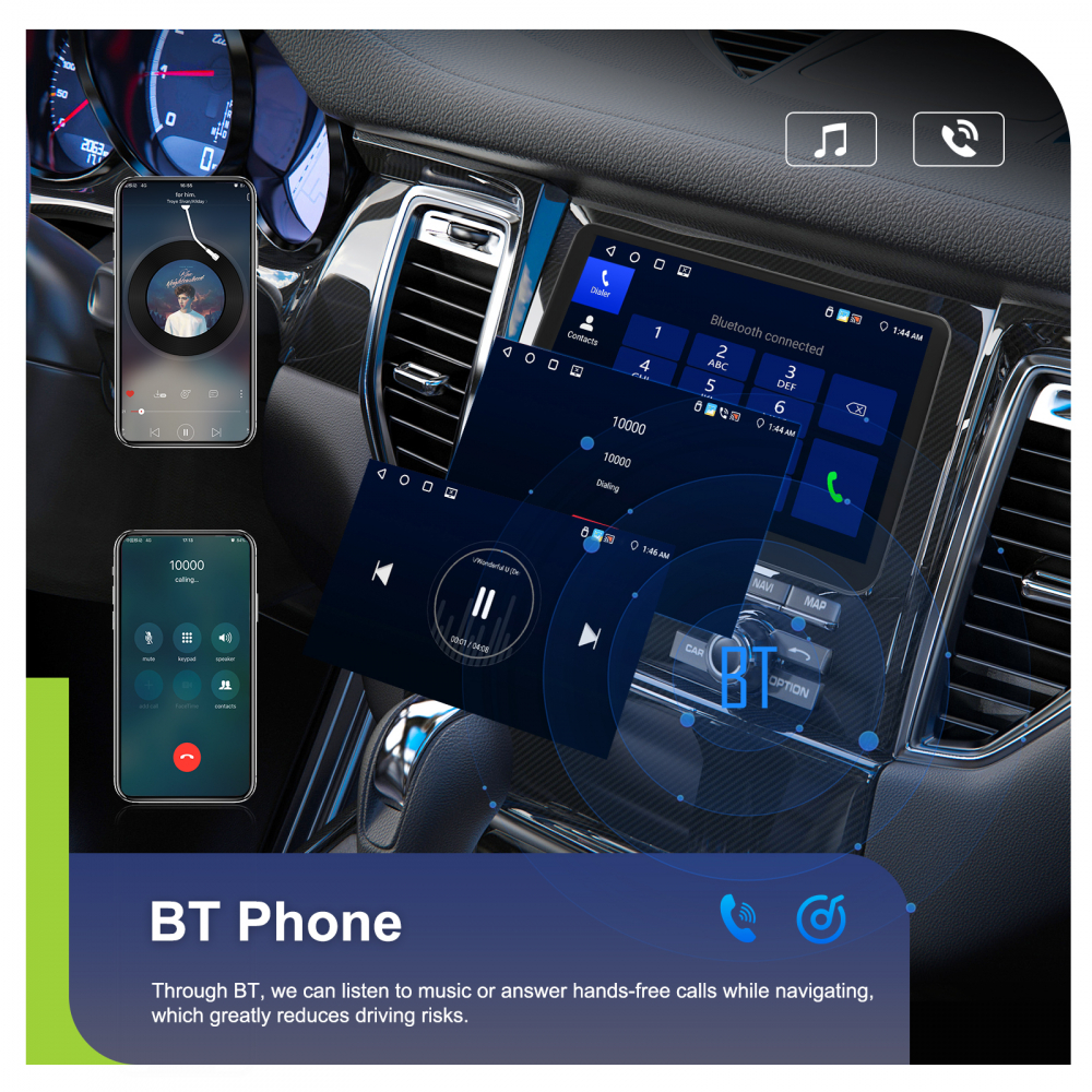 Navigație Android,Volkswagen, Skoda, Seat - 4+64 GB, USC C Frontal,CarPlay & Android Auto, ecran 9 inch Compatbil Golf 5, Golf 6, Jetta, Passat  B6 B7 CC, Polo, Tiguan [4]
