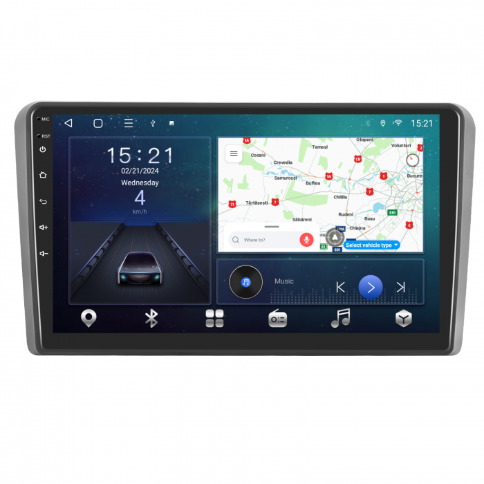 Navigatie Audi A3 (2003-2013) cu Android 12, 4GB RAM 64GB ROM, SIM 4G, DSP, ecran 9 Inch,Carplay si Android Auto [4]
