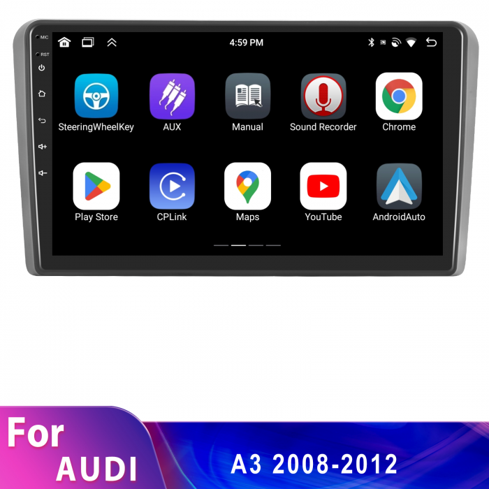 Navigatie Audi A3 (2003-2013) cu Android 13, 4GB RAM 64GB ROM, DSP, ecran 9 Inch,Carplay si Android Auto [5]