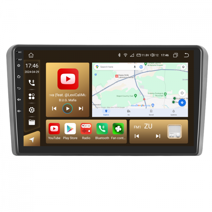 Navigatie Audi A3 (2003-2013) cu Android 12, 8GB RAM 128GB ROM, SIM 4G, DSP, ecran 9 Inch,Carplay si Android Auto [8]