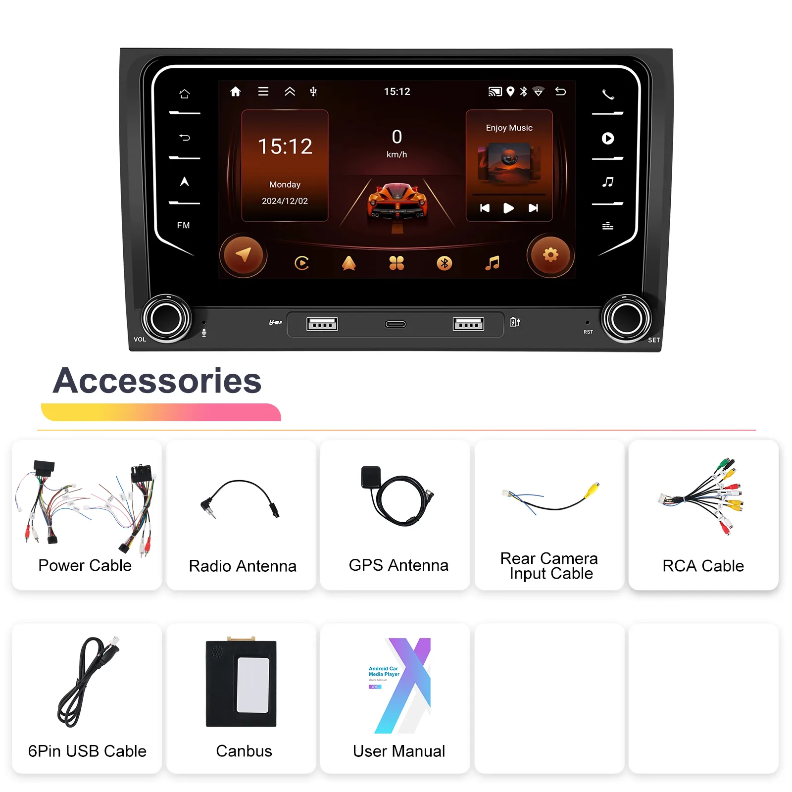 Navigatie Audi A4 B6/B7 (2002-2008) si Seat Exeo (2008-2012) 2+64 GB, CarPlay si Android auto OEM Look, ecran 7 inch [6]