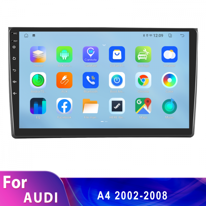 Navigatie Audi A4 B6-B7 (2001-2008), 8GB RAM 128GB, Android 12, SLOT SIM 4G, DSP, CarPlay si Android Auto, ecran 9 inch [3]