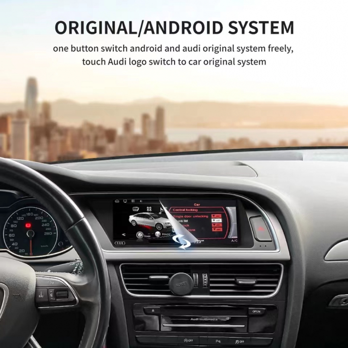 Set 360° Navigatie Audi A4 B8 (2009-2016), Android 12, 4GB RAM, 4G SIM, Carplay si Android auto,High Version [10]