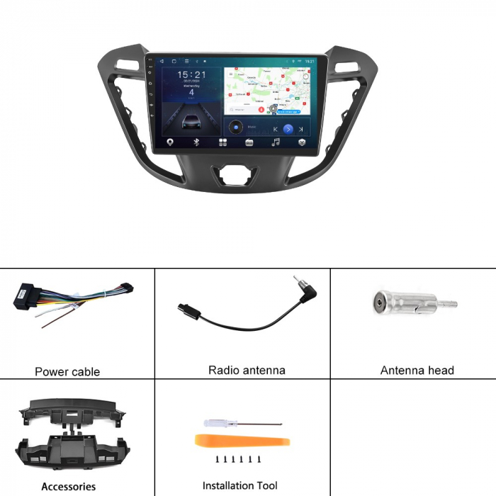 Navigatie Ford Transit (2012-2019), Android 12, 8GB RAM 128GB, SIM 4G. DSP, Carplay si Android auto, ecran 9 inch [7]