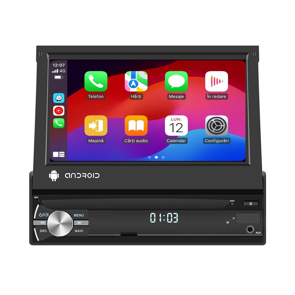 Navigație Auto 1 DIN Android 13, Ecran 7" HD 1080P, 2GB+32GB, GPS, WiFi, Bluetooth, FM Radio [2]