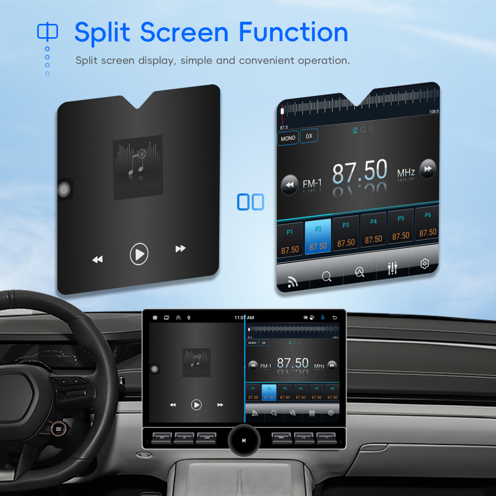 Navigație Auto Android 13 QLED 10.1" 6GB RAM + 128GB ROM, GPS, Bluetooth 5.0, WiFi,FM/RDS, USB [9]