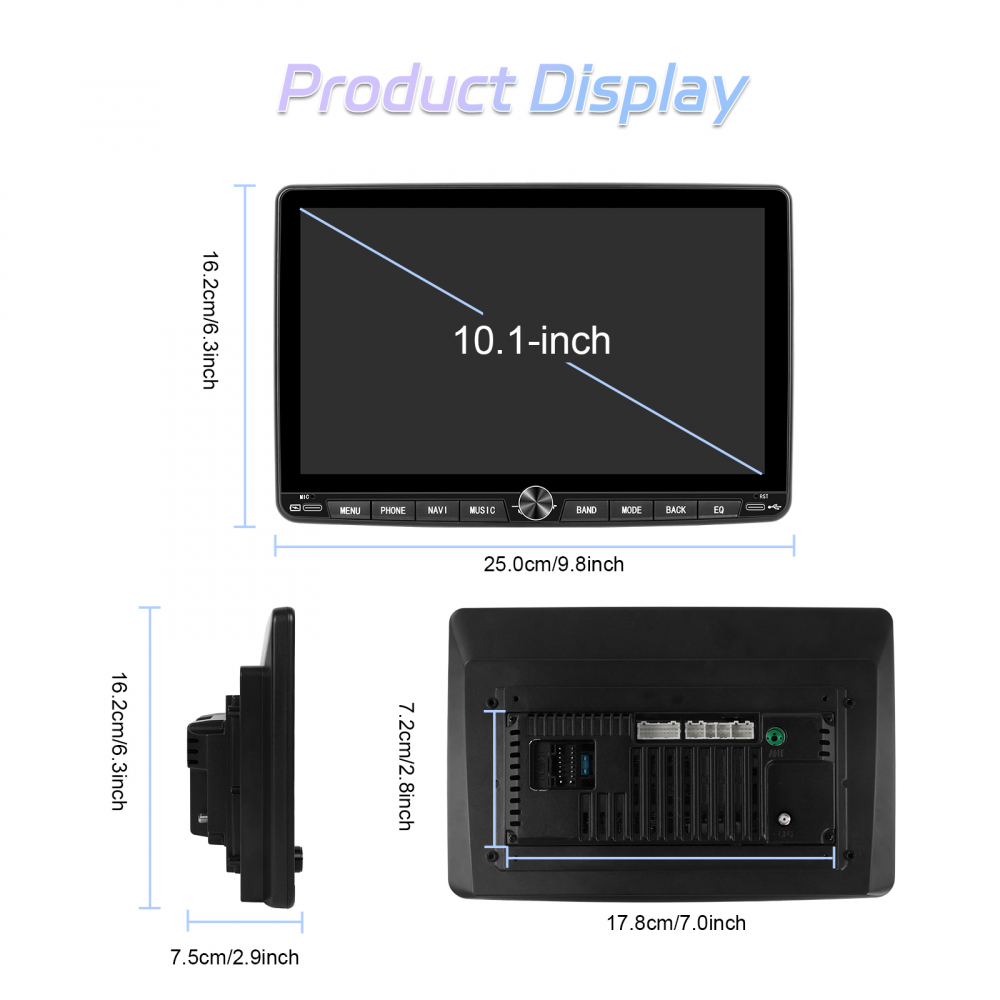 Navigație Auto Android 13 10.1" 2GB RAM + 64GB ROM, GPS, Bluetooth 5.0, WiFi,FM/RDS, USB, universala [10]