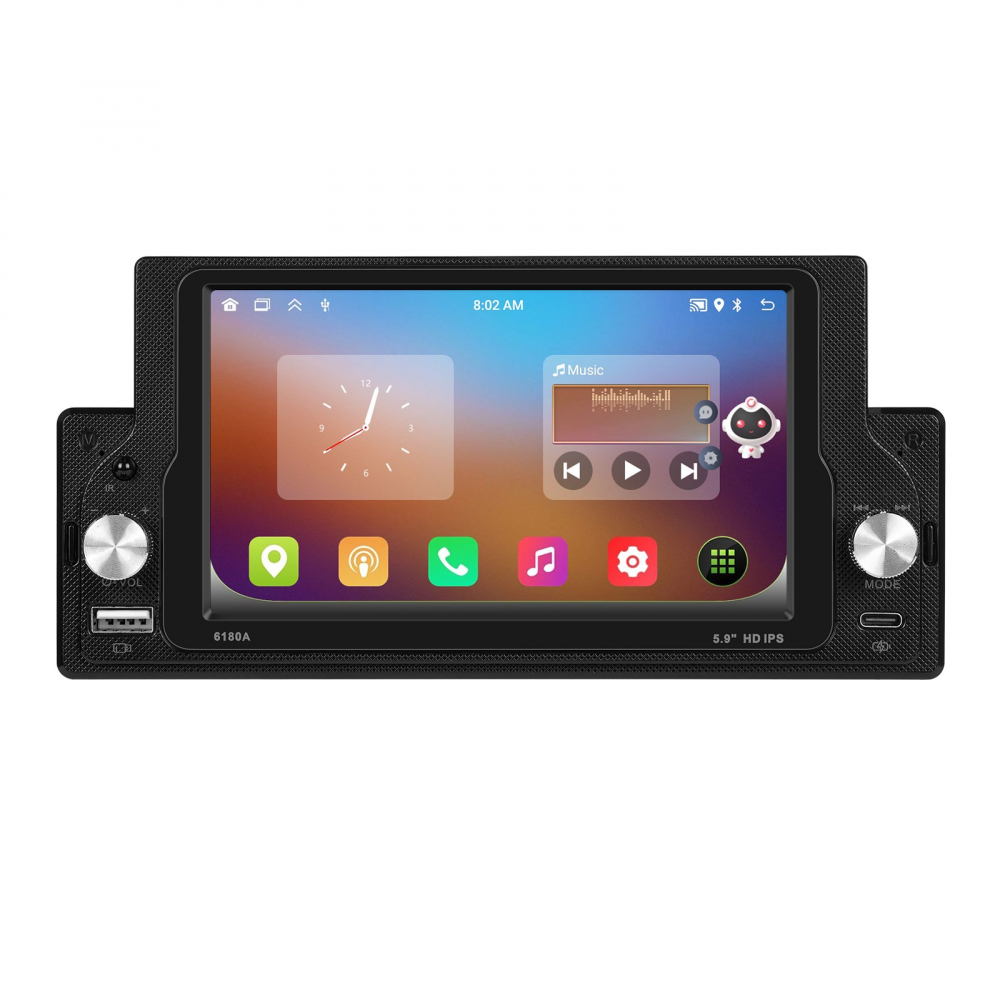 Navigație auto universală 1DIN Android 13, ecran 5.9” HD, 2+64GB, CarPlay & Android Auto, GPS, Bluetooth, USB, Wi-Fi [11]