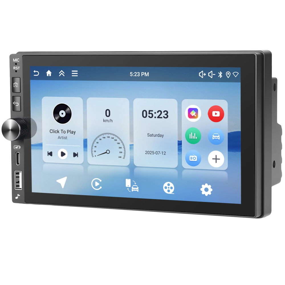 Navigatie Auto Universala 2DIN Android 4GB RAM + 128GB ROM, Ecran 7 inch INCELL HD, CarPlay și Android Auto Wireless, DSP, GPS [6]