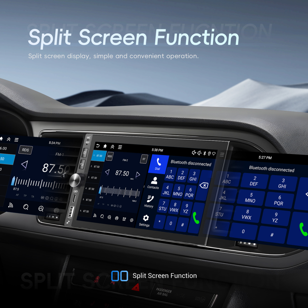 Navigatie Auto Universala 2DIN Android 4GB RAM + 128GB ROM, Ecran 7 inch INCELL HD, CarPlay și Android Auto Wireless, DSP, GPS [7]
