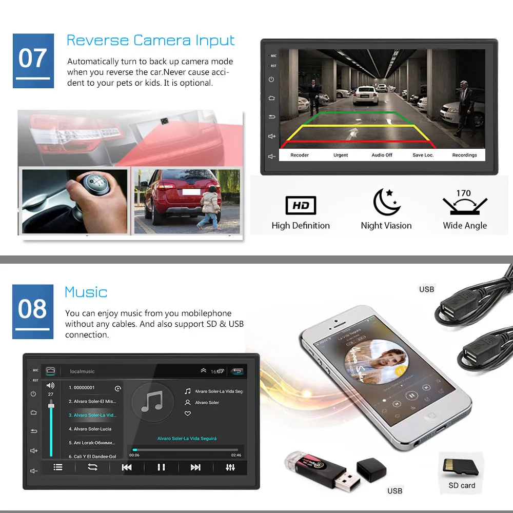 Navigație Auto Universală 2DIN cu Android, 2GB RAM, 64GB ROM-Compatibilă cu VW Golf 4, Passat B5, Skoda, Bora [19]
