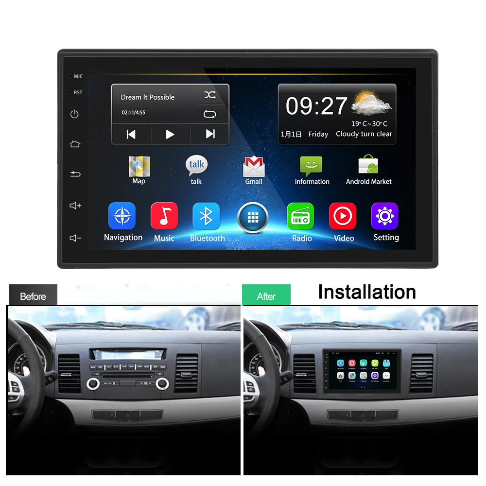 Navigație Auto Universală 2DIN cu Android, 2GB RAM, 64GB ROM-Compatibilă cu VW Golf 4, Passat B5, Skoda, Bora [6]