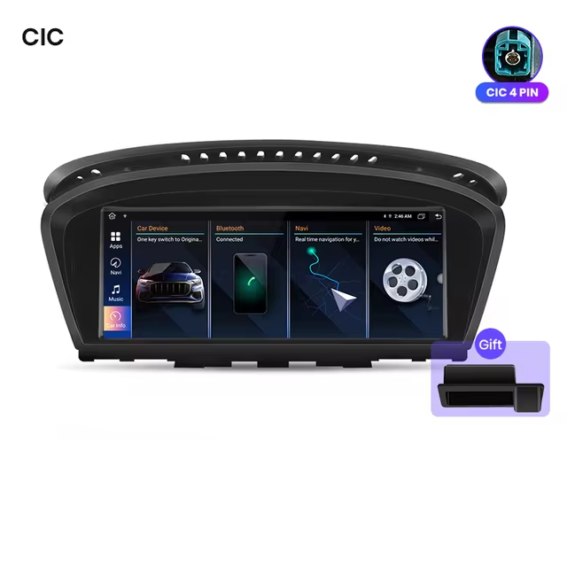 Navigație BMW Seria 5 E60/E61/E63/E64/E90/E91/E92 (2004-2012) CIC - CarPlay, Android Auto, 4GB RAM, 64GB ROM, 4G SIM, DSP+ Cameră AHD CADOU [1]