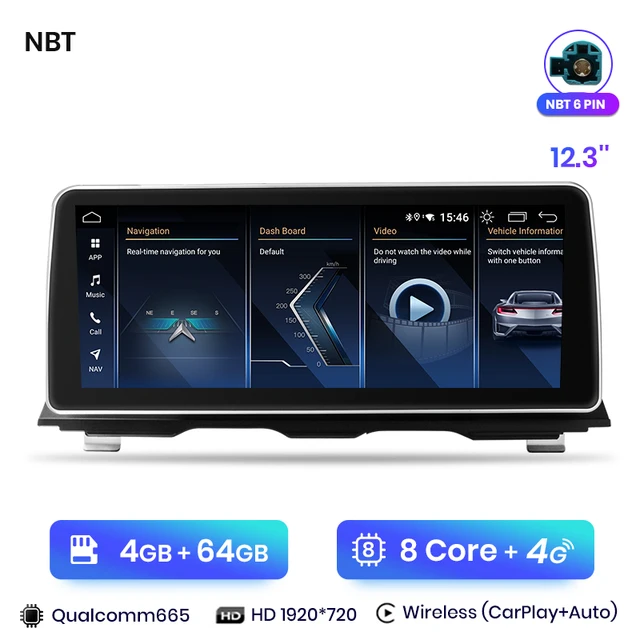 Navigatie BMW Seria 5 F10 F11 NBT (2011-2017) 4GB 64GB, SLOT SIM 4G, CarPlay si Android Auto, DSP, 8 CORE 12.3 inch [2]