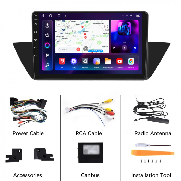 Navigatie BMW X1 (2010-2016) cu Android 12, 8GB RAM 128GB ROM, SIM 4G, DSP, CarPlay si Android Auto, ecran 10.1 Inch [8]
