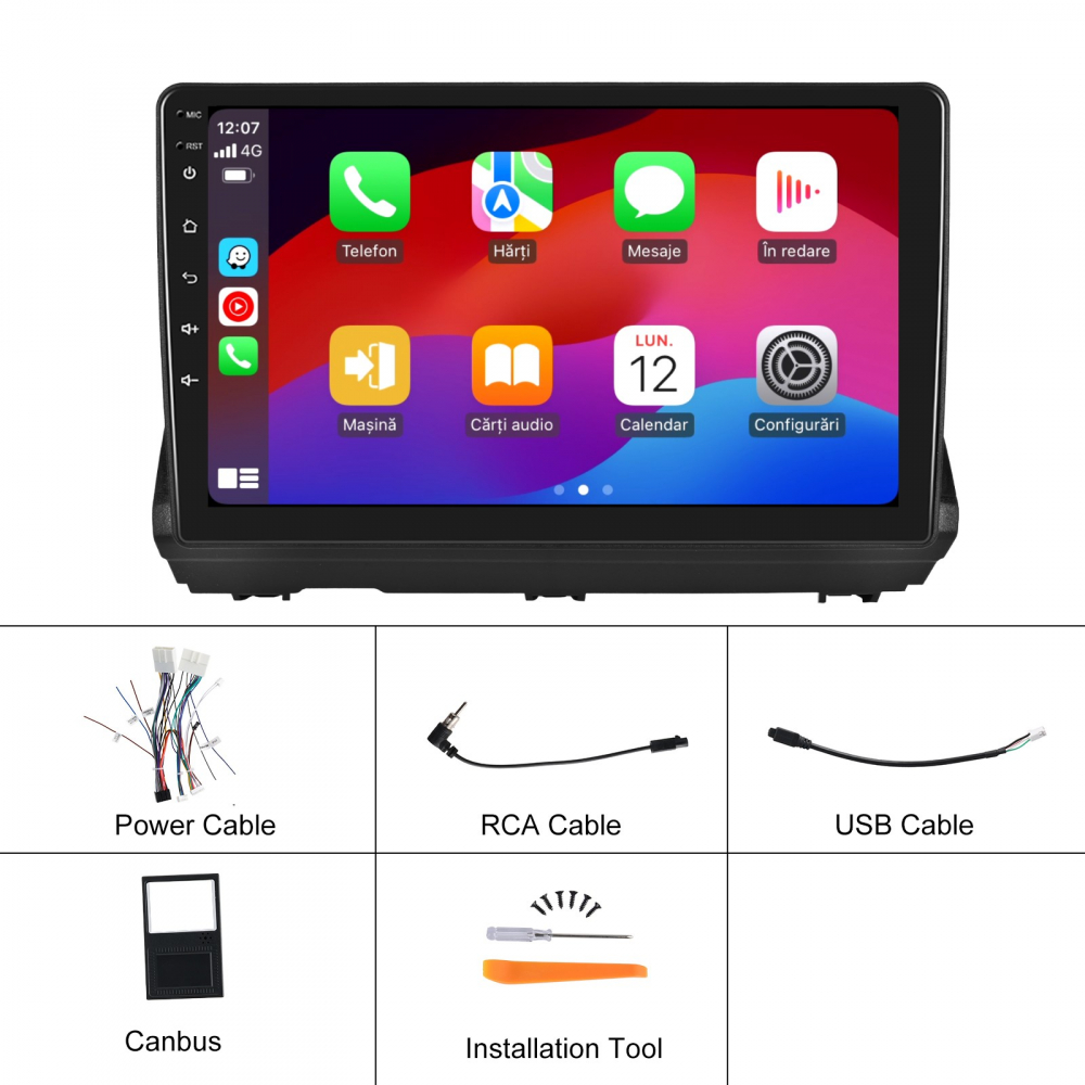 Navigație Android Dacia Logan 3 / Duster / Sandero 2021-2023 – 10.1", 2+32GB, Carplay, DSP [9]
