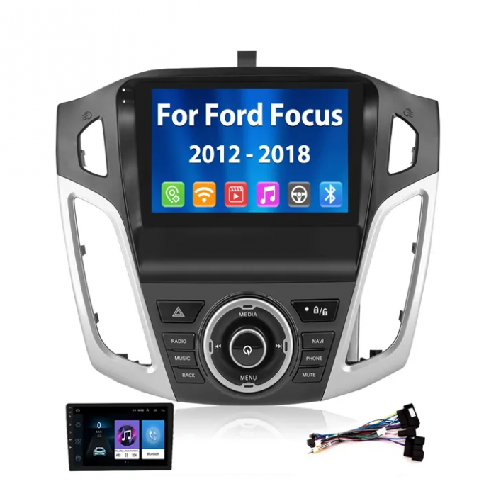Navigatie Ford Focus (2012-2018) cu Android , 4 GB RAM 64 GB ROM, DSP, SIM 4G ecran 9 Inch,Carplay si Android Auto [2]