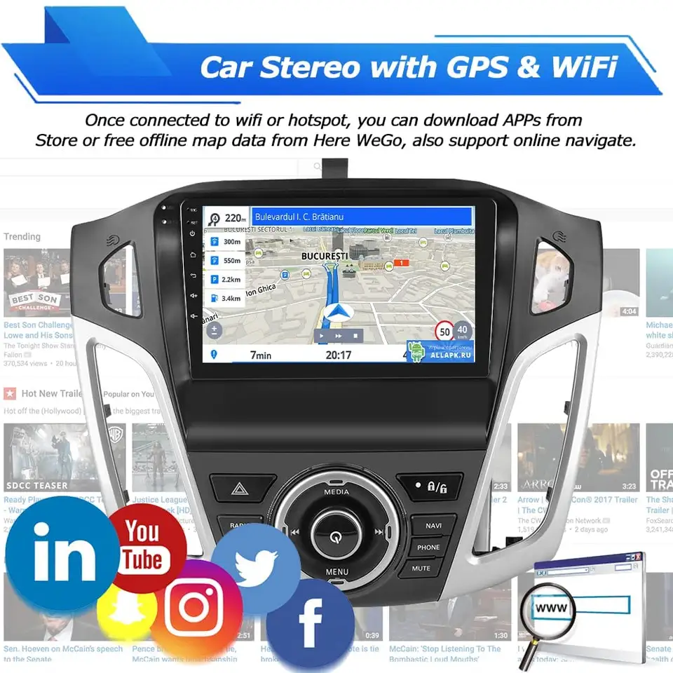 Navigatie Ford Focus (2012-2018) cu Android 11, 2GB RAM 32 GB ROM ecran 9 Inch,Carplay si Android Auto [6]