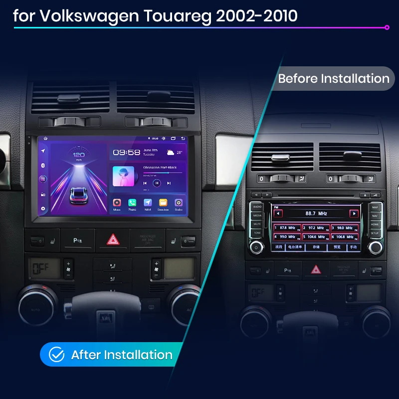 Navigatie Volkswagen Touareg (2002-2010) cu Android 12, 4GB RAM 64GB ROM, SIM 4G, DSP, Carplay si Android Auto [2]