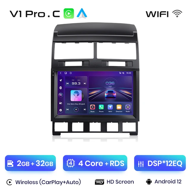 Navigatie Volkswagen Touareg (2002-2010) cu Android 12 ecran 9 Inch, 2GB RAM 32 GB ROM,DSP, Carplay si Android Auto [2]